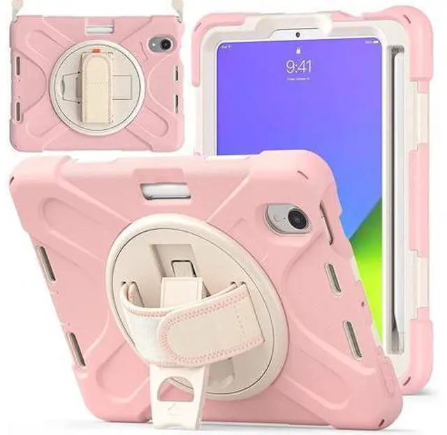 Alt view image 2 of 7 - Bundle-iPad Mini 6 Rugged Rosegold Case and 2 Pack Tempered Glass Screen Protector
