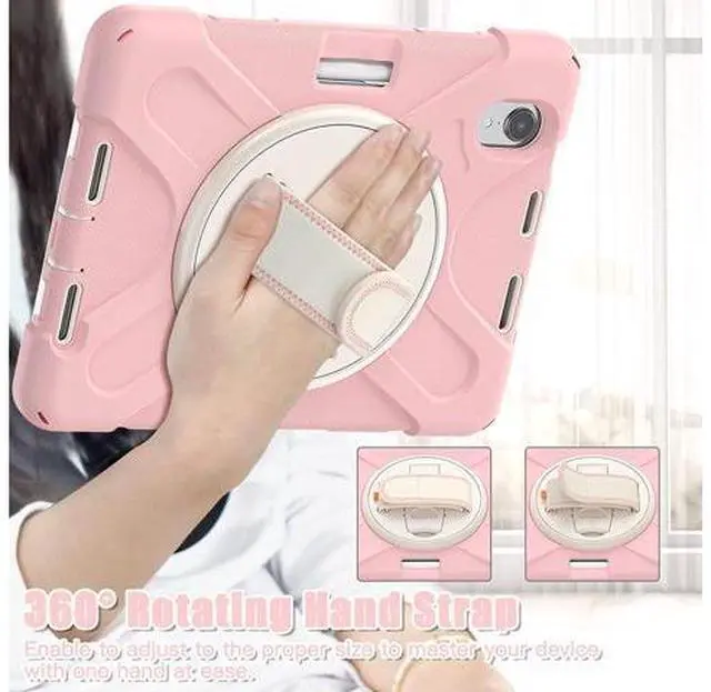 Alt view image 6 of 7 - Bundle-iPad Mini 6 Rugged Rosegold Case and 2 Pack Tempered Glass Screen Protector