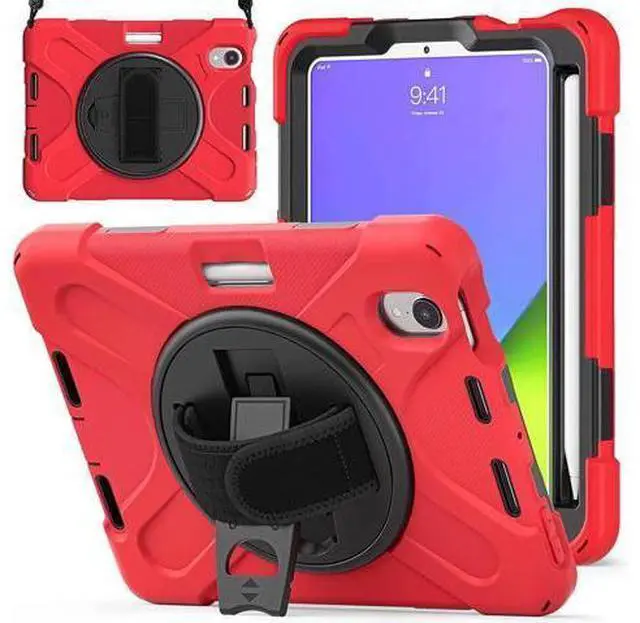Alt view image 2 of 7 - Bundle-iPad Mini 6 Rugged Black Case and 2 Pack Tempered Glass Screen Protector