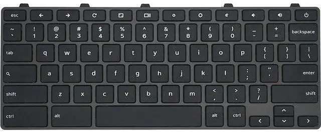 Main image of Replacement Keyboard with US Layout for D-ELL Chromebook 11 3100 D-ELL Chromebook 11 5190 3110 Seroes Laptop 0RFXCF 0H06WJ Black