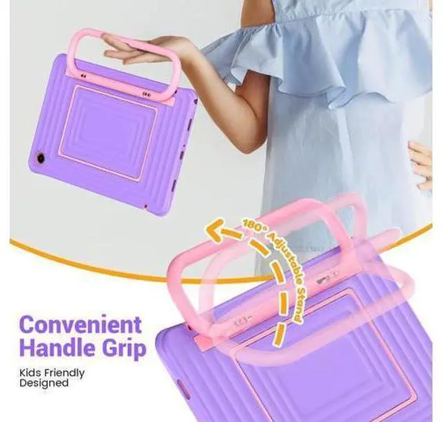 Alt view image 3 of 7 - Case for Galaxy Tab A11+ / A9+ Plus 11 inch, Cute & Durable with Screen Protector, Handle Stand, Shoulder Strap, Drop Proof Sam-sung A11+ Plus Tablet Case 5G for Kids, Boys Purple