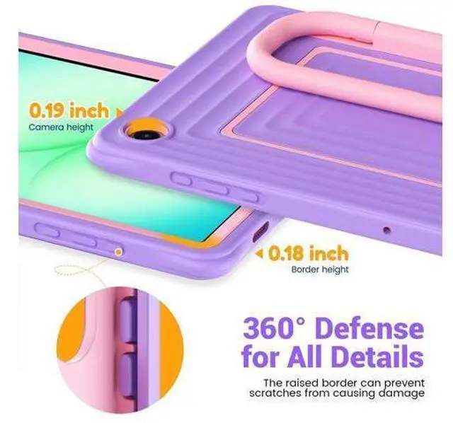 Alt view image 4 of 7 - Case for Galaxy Tab A11+ / A9+ Plus 11 inch, Cute & Durable with Screen Protector, Handle Stand, Shoulder Strap, Drop Proof Sam-sung A11+ Plus Tablet Case 5G for Kids, Boys Purple