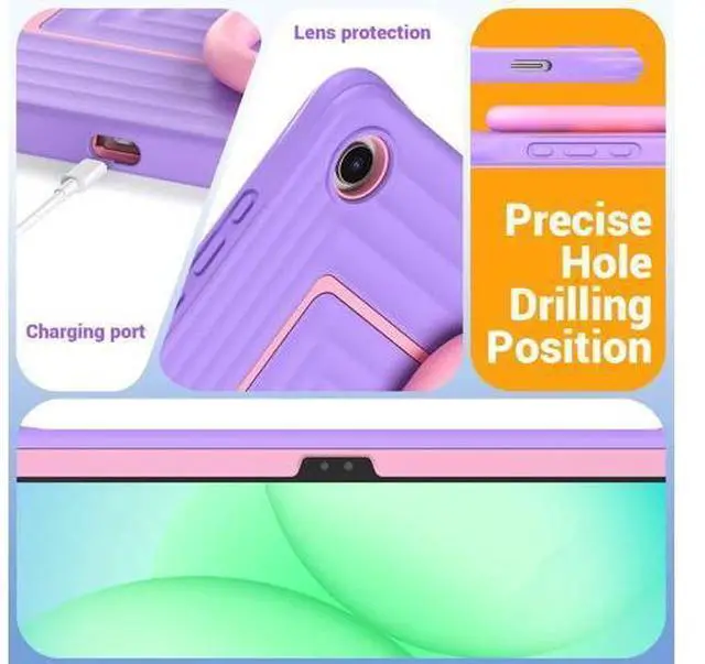 Alt view image 7 of 7 - Case for Galaxy Tab A11+ / A9+ Plus 11 inch, Cute & Durable with Screen Protector, Handle Stand, Shoulder Strap, Drop Proof Sam-sung A11+ Plus Tablet Case 5G for Kids, Boys Purple