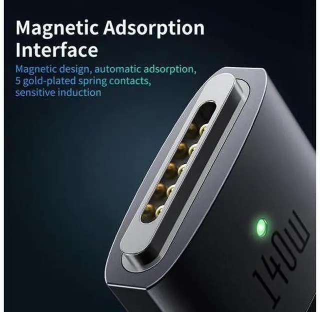 Alt view image 3 of 7 - mcdodo 140W USB C to Magsafe 3 Cable, MacBook Air Charger Magnetic Cable Compatible with MacBook Pro/Air M1 M2 M3(2021-2024 14"&16")-6.6ft