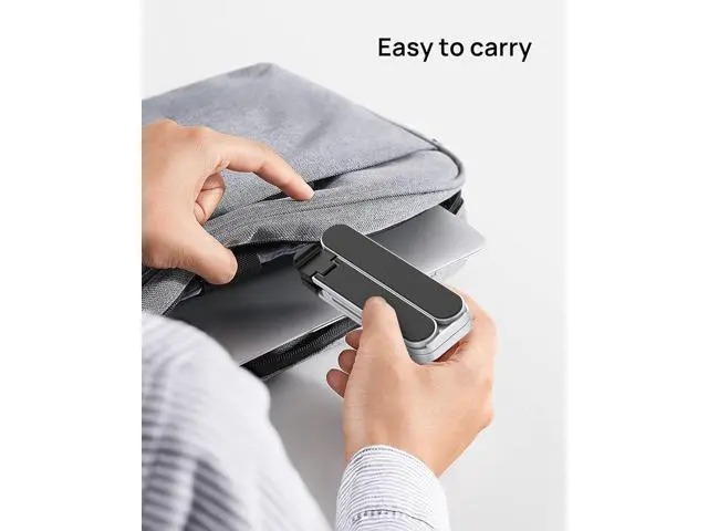 Alt view image 5 of 7 - 2025 Ultra Compact Foldable Laptop Stand for Desk - Portable Laptop Stand Holder, Ergonomic Aluminum Tablet Stand with Adjustable Height for MacBook Pro/Air/iPad/HP/D-ELL 10-16", Silver