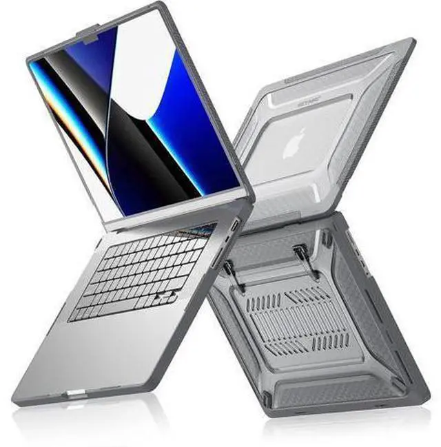 Main image of MacBook Pro 16 inch Case 2023/2022/2021 (Model: A2780 A2485), M2 / M1 Pro/Max Chip, Shock Resistant Laptop Hard Shell Case with Foldable Stand/Mouse Pad for MacBook Pro 16", Grey