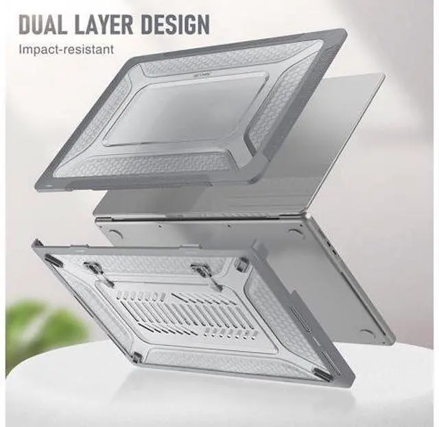 Alt view image 6 of 7 - MacBook Pro 16 inch Case 2023/2022/2021 (Model: A2780 A2485), M2 / M1 Pro/Max Chip, Shock Resistant Laptop Hard Shell Case with Foldable Stand/Mouse Pad for MacBook Pro 16", Grey