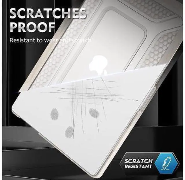 Alt view image 5 of 7 - MacBook Pro 16 inch Case 2023/2022/2021 (Model: A2780 A2485), M2 / M1 Pro/Max Chip, Shock Resistant Laptop Hard Shell Case with Foldable Stand/Mouse Pad for MacBook Pro 16", Apricot