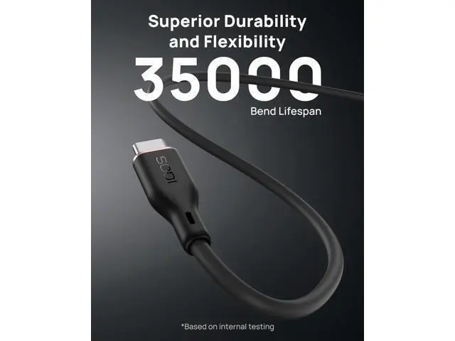 Alt view image 7 of 7 - USB C Cable,100W Flow USB C Cable, Silicone Type C Charger Fast Charging for iPhone 16 Series, MacBook Pro 2020 and More (USB 2.0, 6FT, Black)