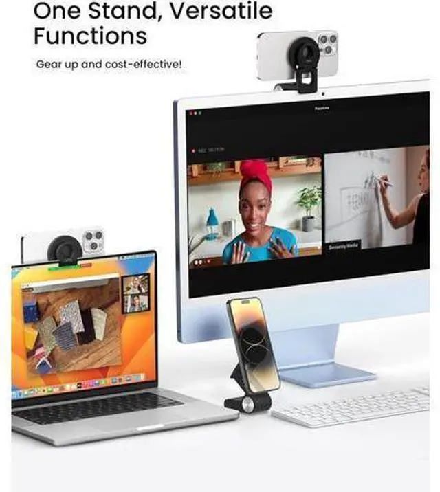 Alt view image 7 of 7 - Continuity Camera Mount for iMac with 100W USB C to USB C Cable 6ft