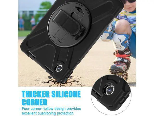 Alt view image 2 of 7 - Case for Tab M11 2024 (TB-330FU/330XU) 11", Durable Shockproof Protective Cover with 360° Rotating Stand - Hand Strap - Shoulder Strap,Black