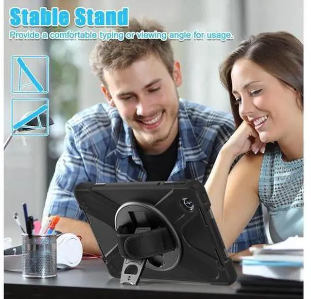 Alt view image 4 of 7 - Case for Tab M11 2024 (TB-330FU/330XU) 11", Durable Shockproof Protective Cover with 360° Rotating Stand - Hand Strap - Shoulder Strap,Black