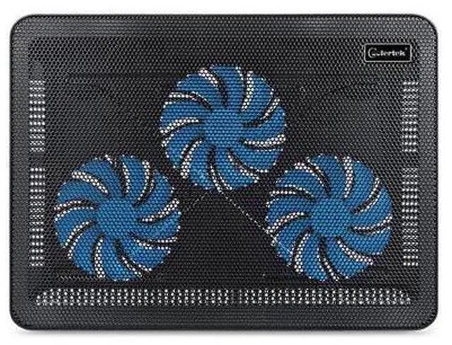 Main image of 15.6"-17" Laptop Cooler Cooling Pad - Slim Portable USB Powered (3 Fans), Black/Blue