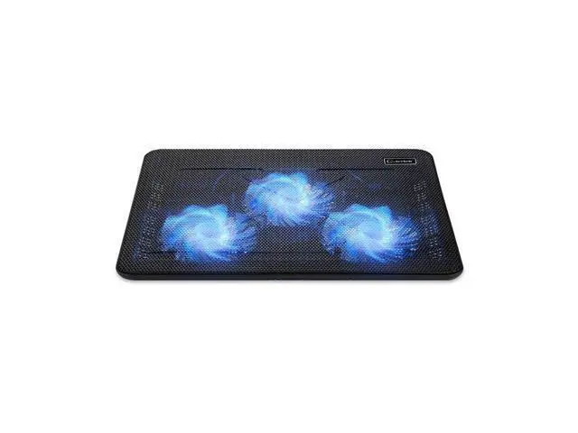 Alt view image 6 of 7 - 15.6"-17" Laptop Cooler Cooling Pad - Slim Portable USB Powered (3 Fans), Black/Blue