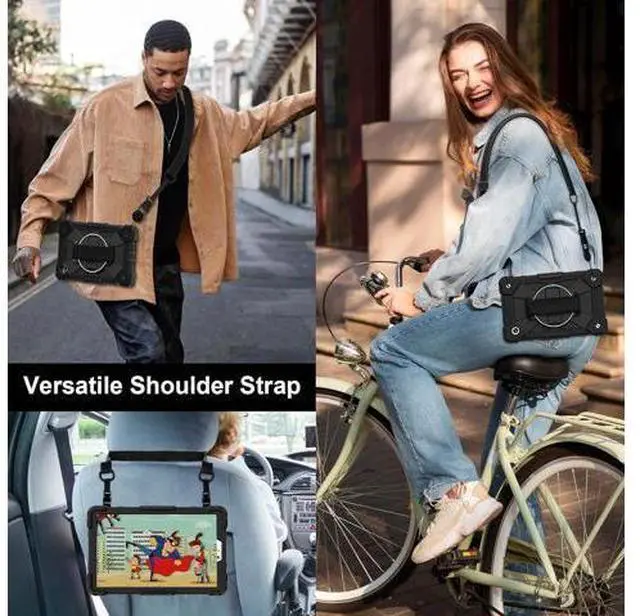 Alt view image 5 of 6 - Case Compatible with Sam-sung Galaxy Tab A11 8.7(2025 X110/X115/X117 Tablet Cover Shockproof Protective Case Protective Cover Heavy Duty TPU Cover with Kickstand & Shoulder Strap(Black)