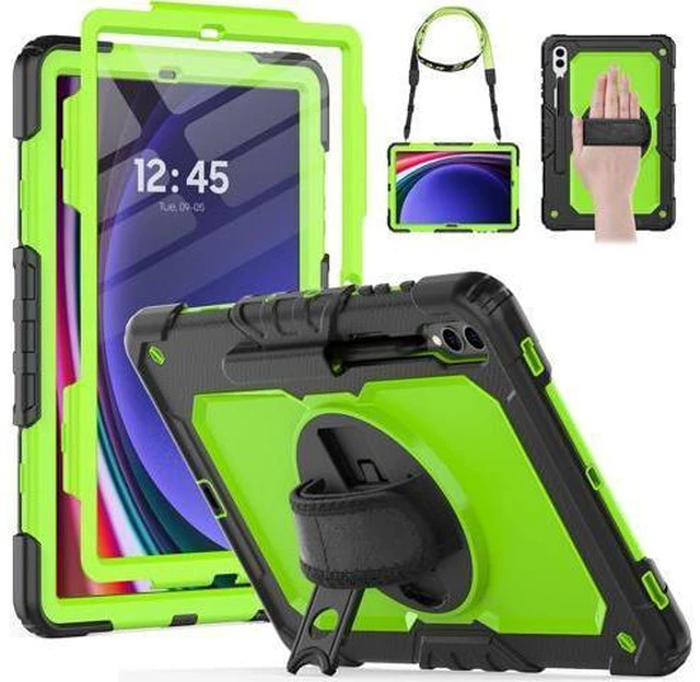 Main image of for Galaxy Tab S9 Plus Case 12.4 inch S9+ with Screen Protector/Pen Holder/Rotating Strap & Stand (SM-X810,SM-X816B,SM-X818U) Protective Case for Galaxy Tab S9 Plus 2023 - Green