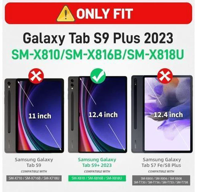 Alt view image 7 of 7 - for Galaxy Tab S9 Plus Case 12.4 inch S9+ with Screen Protector/Pen Holder/Rotating Strap & Stand (SM-X810,SM-X816B,SM-X818U) Protective Case for Galaxy Tab S9 Plus 2023 - Green