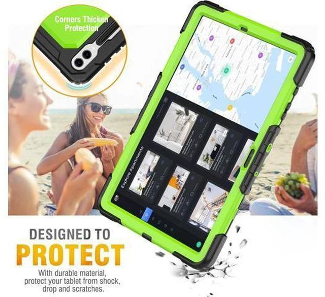 Alt view image 6 of 7 - for Galaxy Tab S9 Plus Case 12.4 inch S9+ with Screen Protector/Pen Holder/Rotating Strap & Stand (SM-X810,SM-X816B,SM-X818U) Protective Case for Galaxy Tab S9 Plus 2023 - Green