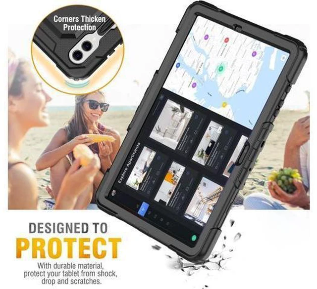 Alt view image 6 of 7 - for Galaxy Tab S9 Plus Case 12.4 inch S9+ with Screen Protector/Pen Holder/Rotating Strap & Stand (SM-X810,SM-X816B,SM-X818U) Protective Case for Galaxy Tab S9 Plus 2023 - Black