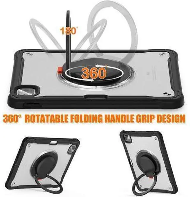 Alt view image 3 of 7 - Case for iPad Pro 12.9-inch 2022 6th M2 /2021 (5rd Generation) / iPad Pro 12.9" 4th/3rd Gen Heavy Duty Rugged Shockproof Tablet Cover with 360° Rotating Hand Strap & Shoulder Strap
