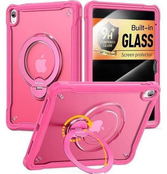 Alt view image 7 of 7 - Case for iPad (A16) 11th/10th Generation Case: Protective Cover for iPad 11th Gen 11 Inch 2025 &10th Gen 10.9" 2022 with Screen Protector- Stand- Shoulder Strap- Handle--RED