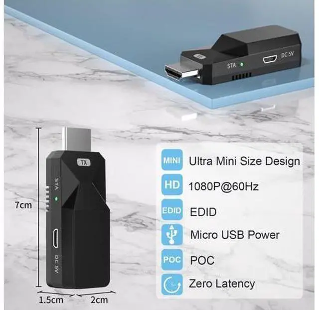 Alt view image 2 of 7 - 1080P HDMI Extender, Use Cat5e/6 Ethernet Cable Extend Audio and Video Signals up to 165 Feet with Lossless Transmission