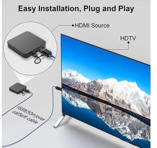 Alt view image 3 of 7 - 1080P HDMI Extender, Use Cat5e/6 Ethernet Cable Extend Audio and Video Signals up to 165 Feet with Lossless Transmission
