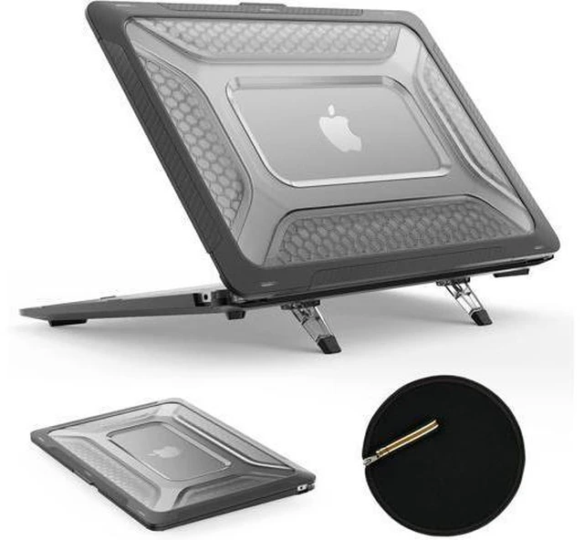 Main image of MBook Air 15 inch Case 2023 Release A2941 M2 Chip, Shock-Absorbing Protection Case with Folding Stand &Mouse Pad/Bag for MBook Air 15\u201d A2941 M2 Chip (Beige)