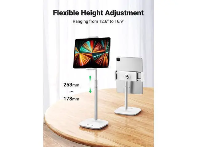 Alt view image 2 of 7 - UGREEN Tablet Stand Holder for Desk Height Adjustable Stand Aluminum Alloy Cradle Desktop Tablet Mount Dock Compatible with iPad Pro 12.9, iPad Air Mini 5 4 3, Nintendo Switch, eBook Reader