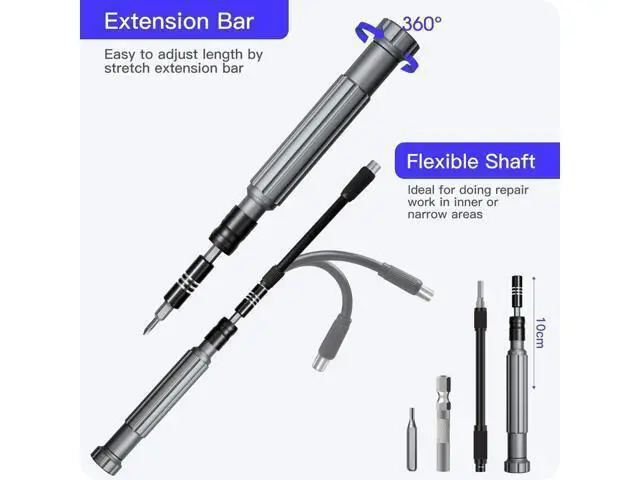 Alt view image 4 of 7 - Precision Screwdriver Set,150 in 1 Electronics Tool Kit with 120 Bits Magnetic Screwdriver Set & 30-bit Magnetic Set Handy Repair Tool for Computer Phone Watch Camera Laptop, Black