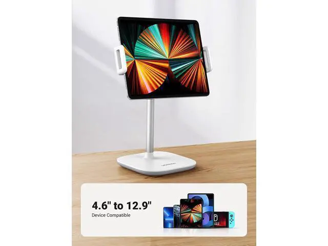 Alt view image 6 of 7 - UGREEN Tablet Stand Holder for Desk Height Adjustable Stand Aluminum Alloy Cradle Desktop Tablet Mount Dock Compatible with iPad Pro 12.9, iPad Air Mini 5 4 3, Nintendo Switch, eBook Reader
