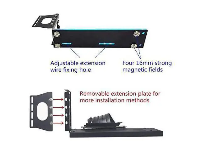 Alt view image 6 of 6 - Vertical Graphics Card Holder Bracket Multiple Slots Adjustable Support with GPU Mount Video Card VGA Support Kit (White,ARGB 5V 3Pin)