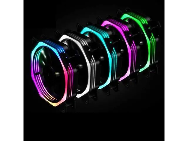 Alt view image 3 of 7 - 120mm RGB Color Case Fans 11- Blades Quiet Computer Cooling PC Fans RGB Color Changing LED Fan with Remote Control Music Rhythm Sync & ARGB Motherboard Sync (5 Pack Fan+Music Controller)