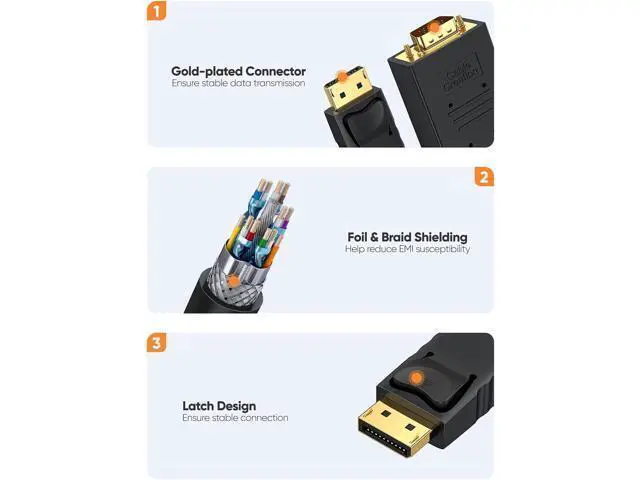Alt view image 4 of 7 - CableCreation DisplayPort to VGA Cable 6ft Bundle with with 5-in-1 USB C Hub with 4K 60Hz HDMI, 100W Power Delivery, 3 USB 3.0 Data Port for MacBook Pro/Air 2020, IPad Pro/Air 2020 and More