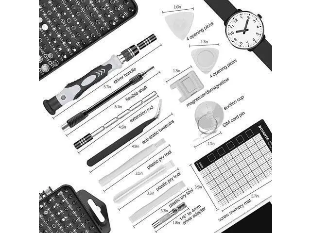 Alt view image 3 of 7 - Mini Precision Screwdriver Set, 118 in 1 Magnetic Screwdriver Bit Kit, Multi-Function Stainless Steel Professional Repair Tool Kit for Phone, Laptop, PC, Glasses, Electronics, and More -Black