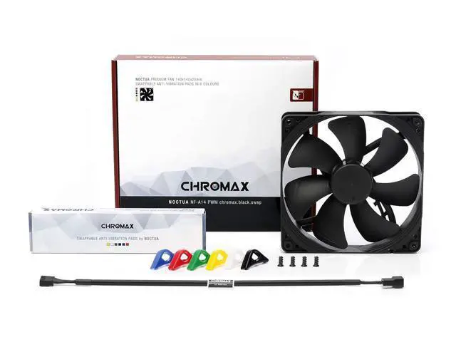 Alt view image 2 of 5 - NF-A14 PWM chromax.Black.swap, Premium Quiet Fan, 4-Pin (140mm, Black)