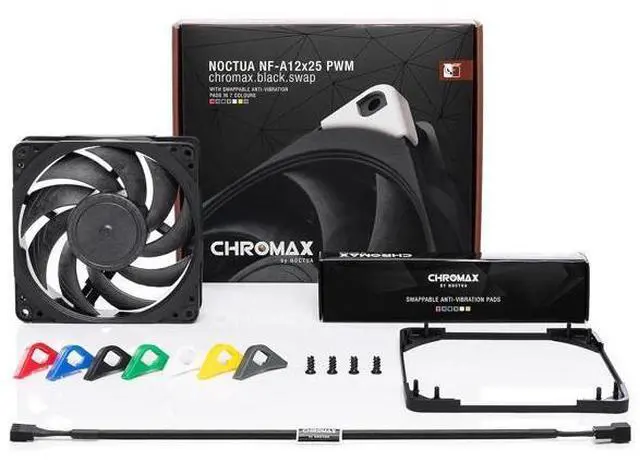 Alt view image 3 of 7 - NF-A12x25 PWM chromax.Black.swap, Premium Quiet Fan, 4-Pin (120mm, Black)