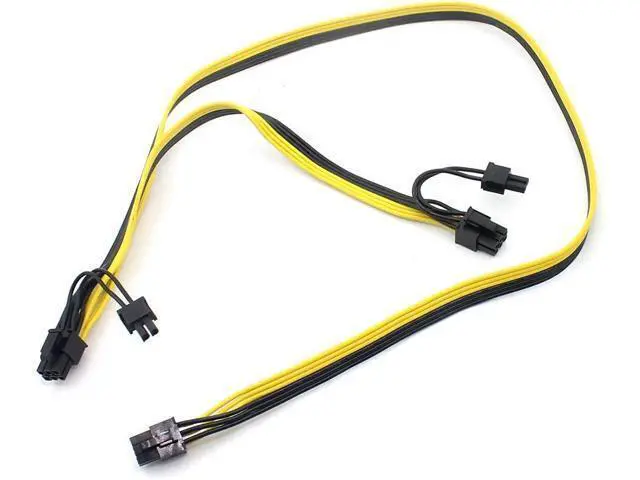 Alt view image 2 of 7 - 2 Pack 6 Pin Male to Dual 8 (6+2) Pin Male PCI Express Power Adapter Extension Cable for Graphics Card Module Line 18AWG 6P to Dual 8p Splitter Ribbon Cable