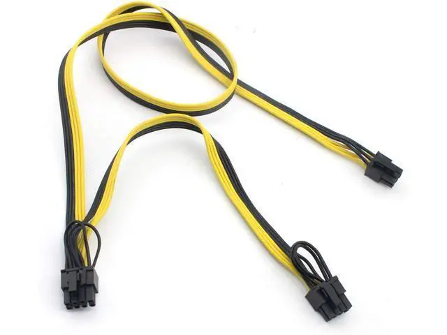Alt view image 6 of 7 - 2 Pack 6 Pin Male to Dual 8 (6+2) Pin Male PCI Express Power Adapter Extension Cable for Graphics Card Module Line 18AWG 6P to Dual 8p Splitter Ribbon Cable