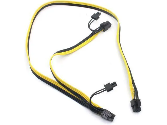 Alt view image 7 of 7 - 2 Pack 6 Pin Male to Dual 8 (6+2) Pin Male PCI Express Power Adapter Extension Cable for Graphics Card Module Line 18AWG 6P to Dual 8p Splitter Ribbon Cable
