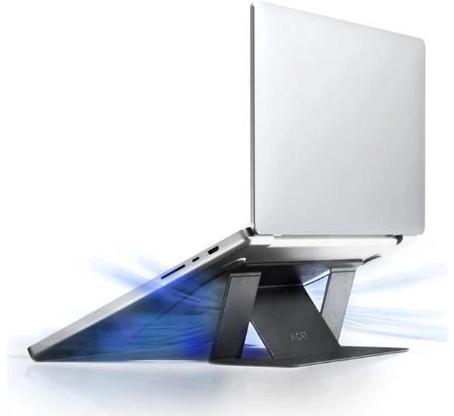 Main image of MOFT Laptop Stand Graphene Cooling 2-Height MacBook Stand, Upgraded Traceless Glue, Fits Laptops Without Bottom Vents, Repositionable(Cool Jet Black)
