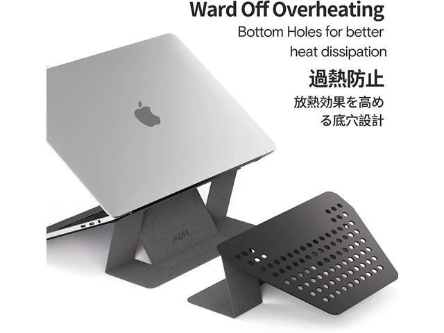 Alt view image 4 of 7 - MOFT Invisible Slim Laptop Stand, Adhesive and Reusable, Adjustable Perfect Viewing Angles, Compatible with Laptops Up to 15.6", Grey