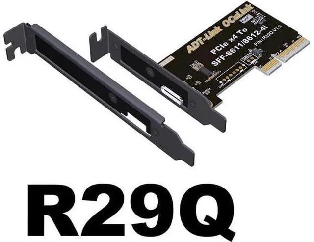 Alt view image 2 of 2 - PCIE 5.0 X4 to OCuLink SFF-8611 External Dock Adapter Compatible with NUC STX ITX Motherboard Mini PC (R29Q with Bracket)
