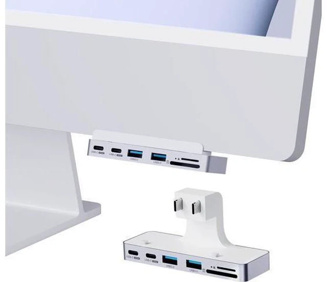 Main image of Hagibis iMac Hub with 1000Mbps RJ45, USB C 3.1, USB 3.0 Ports and SD/Micro SD Card Reader, USB-C Clamp Hub USB C Docking Station for 2021 iMac 24 inch (with RJ45)