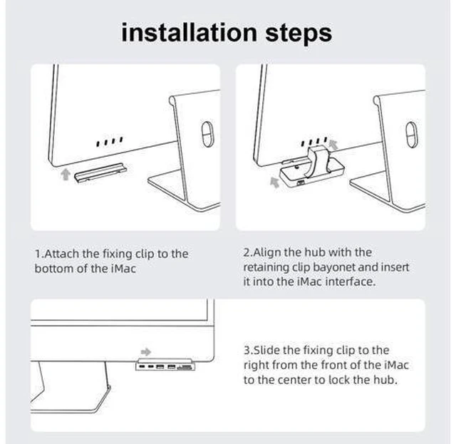 Alt view image 6 of 7 - Hagibis iMac Hub with 1000Mbps RJ45, USB C 3.1, USB 3.0 Ports and SD/Micro SD Card Reader, USB-C Clamp Hub USB C Docking Station for 2021 iMac 24 inch (with RJ45)