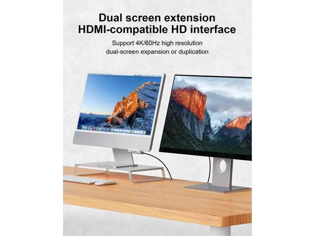 Alt view image 4 of 7 - Hagibis iMac Hub with 4K@60Hz HDMI, USB C 3.1, USB 3.0 Ports and SD/Micro SD Card Reader, USB-C Clamp Hub USB C Docking Station for 2021 iMac 24 inch (with HDMI)