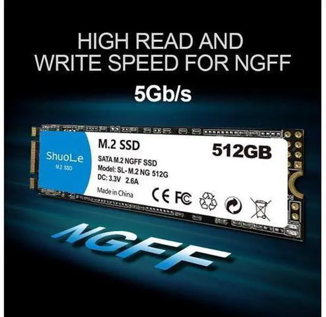 Alt view image 3 of 7 - M.2 NGFF SSD 1TB/512GB/256GB/128GB High Speed Solid State Drives for Laptop Desktop Server POS Machine (128GB)