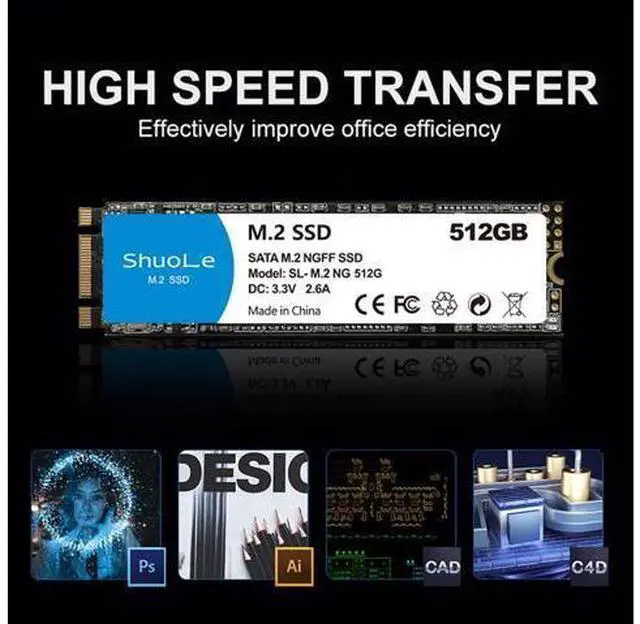 Alt view image 6 of 7 - M.2 NGFF SSD 1TB/512GB/256GB/128GB High Speed Solid State Drives for Laptop Desktop Server POS Machine (128GB)