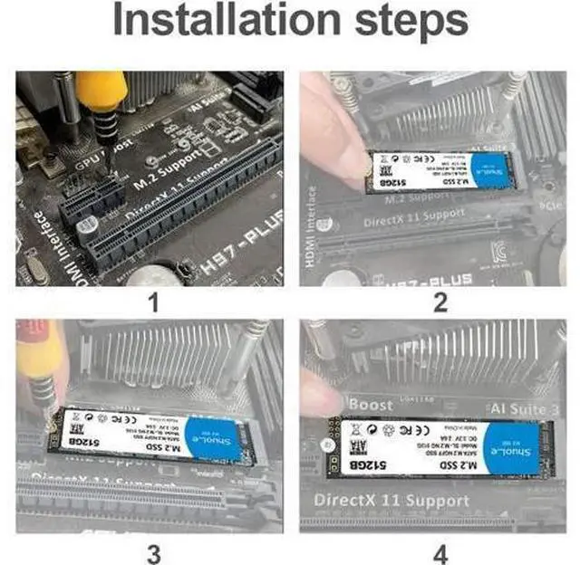 Alt view image 7 of 7 - M.2 NGFF SSD 1TB/512GB/256GB/128GB High Speed Solid State Drives for Laptop Desktop Server POS Machine (128GB)
