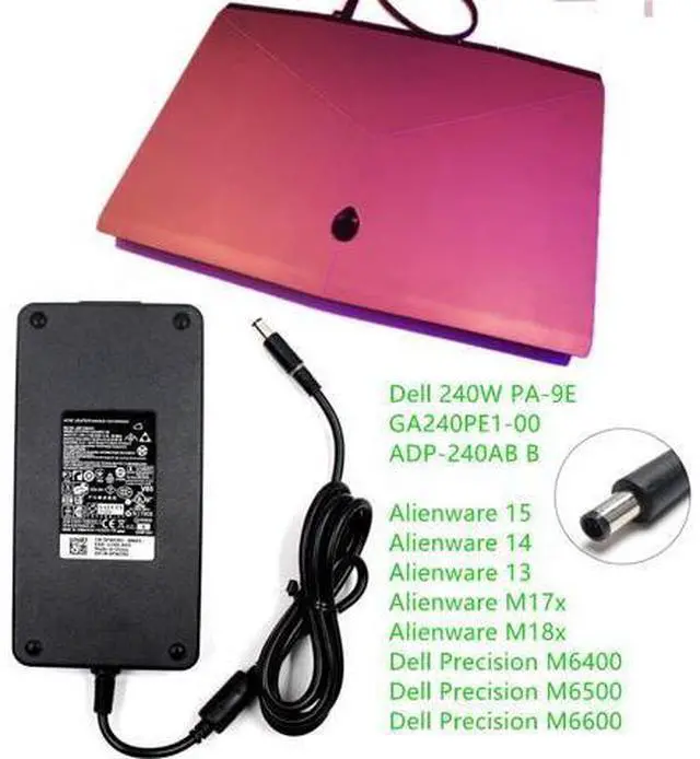 Alt view image 2 of 6 - New Slim 19.5V 12.3A 240W PA-9E AC Adapter Laptop Charger Cord for DELL Alienware M15x M17x M17x R2 M17x R3 M4700 M6400 M6500 M6600 J211H FWCRC C3MFM U896K 6RTJT Y044M